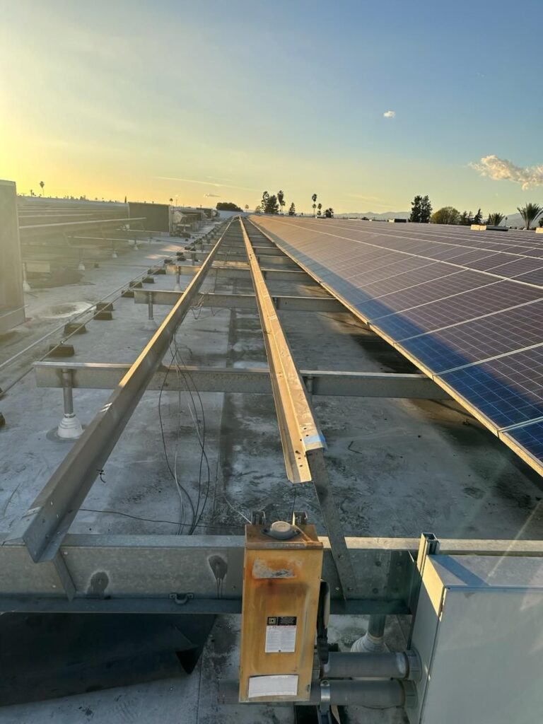 Electrical junction box or safety disconnect switch at the project site.