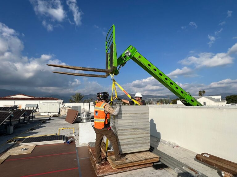 Ground view of solar system infrastructure or site safety during decommissioning.